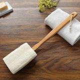 2 Pack Natural Loofah Brush, Luffa Loofa Bath Brush On a Stick with Long Detachable Wooden Handle Loofah Back Brush Exfoliating Dead Skin Body Scrubber Brush