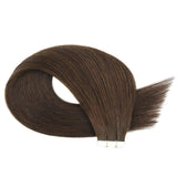 Lovrio Tape in Hair Extensions Human Hair, Colored Walnut Brown, Invisible Hair Extensions Tape In Hair 50 Gram 16 Inch 20 Pieces