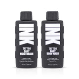 INK the original Tattoo Lotion and Wash Set - Brightens and Hydrates Skin, Natural, Fragrance Free, Non-Greasy