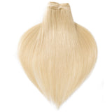 16 inch 90g Clip in Hair Extensions Human Hair 100% Double Drawn Human Hair Extensions 8 Pieces Thick To The End #613 Bleach Blonde