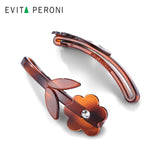 EVITA PERONI Black Crystal Resin Flower Hair Clips Bobby Pin Barrettes for Women Girls