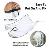 Beard Bib Apron Beard Catcher for Shaving and Trimming, Grooming Cape Apron Catcher, Non-Stick Beard Cape Shaving Cloth, Waterproof, with 4 Suction Cups, Trimming Beard Apron for Men - White