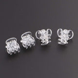 LEORX 60pcs Mini Hair Claw Transparent Small Resin Hair Jaw Clip Non-slip Hair Barrettes for Hair Styling, 1.5cm