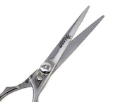 Professional Barber Thinning/Texturing/Cutting Scissors/Shears - Comfort Grip Rings with Adjustable Tension and Finger Inserts - JAPANESE J2 STAINLESS STEEL (Chrome 6.5")