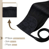 RUNATURE Ponytail Hair Extensions Real Hair 16 Inch Ponytail Extensions Black Human Hair Extensions 80g Wrap Around Ponytail Hair Natural Hair Extensions Silky Straight Hair