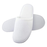 Disposable Terry Spa Slippers - APPEARUS Closed Toe Hotel Unisex Slippers for Women and Men, One Size, White (3 Pairs)