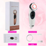 4 in 1 Face Massager,Glynee Daily Care Firming Vibration Facial Massage Beauty Device Face Eye Roller Machine Warm Deep Clean Face Lifting Tighten Anti Aging Device Promote Absorption