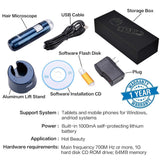 5-200X Scalp Detector, Digital Hair Skin Analyzer Microscope for Hair Follicle Testing and Skin Analysis, Magnifier Analyser Device with 200MP Camera Wireless Wifi + USB Connect