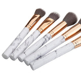 DUAIU Makeup Brushes Set Premium Synthetic Foundation Powder Concealers Blending Eye Shadows Face Make Up Brush Sets 15 Pcs Marble with Cosmetic Bag Silicone Puff