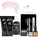 Yayoge PolyGel Nail Kit Poly Nail Gel Kit with UV Light - 2 Tubes 30ml Polygel in Clear Pink Colors Nail Extension Gel Kit with Slip Solution, Builder Gel Nail Extension Gel All-in-One Kit