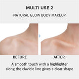 Compact Powder Highlighter - SELF BEAUTY Aurora Illuminating Long Lasting Brightness Natural Face & Body Glow Healthy Skin Tone 7g/0.25oz No.01 Milkyway