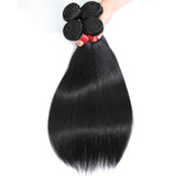 AUTTO Hair Unprocessed Brazilian Virgin Human Hair Straight One Bundle 24inch Virgin Straight Human Hair Bundle Weave Extension Natural Black (100+/-5g)/bundle Can be Dyed and Bleached