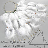 Fashband White Feather Headband Festival Hair Piece Boho Headwear Wedding Fairy Headdress Tribal Headpiece Indian Hair Accessories for Women and Girls