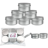 Beauticom (Quantity: 12 Pieces) 80G Refillable Silver Round Empty Aluminum Metal Tin Sample Jar Container with Screw Cap Lid for Candle, Beauty, Skincare, Cosmetics, Make Up, Balm, Salves