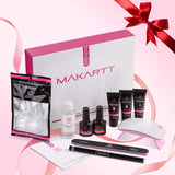 Makartt Poly Nail Extension Gel Kit with Led Lamp Nail Builder Extension Gel Trial Kit Nail Technician Clear Pink Poly Extension Gel Beginner Set, P-29