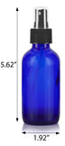 4 oz Cobalt Blue Glass Boston Round Fine Mist Spray Bottle (8 Pack) + Funnel