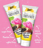 The Dirt All Natural Gluten & Fluoride Free Coconut & MCT Oil Toothpaste - Natural Teeth Whitening Toothpaste Botanically Sweetened, No Artificial Flavors |Rose Cacao Mint, 10 Week Supply (3 Pack)