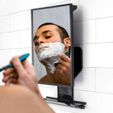 ToiletTree Products Deluxe Larger Fogless Shower Shaving Mirror with Squeegee, Large, Black