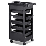 Hair Salon Rolling Trolley Storage Cart w/ 5-Drawer Workstation