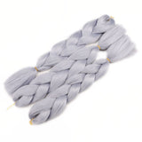 Lisshow Braiding Hair 24inch 100g Synthetic Jumbo Braids Hair Extensions High Temperature Fiber 3Piece/Lot (Grey)