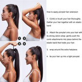 22" Human Hair Ponytail Extensions 140g #1B Natural Black 100% Remy Human Hair Wrap Around Long Ponytail Clip in Hair Extensions Straight One Piece Hairpiece (22", Natural Black)