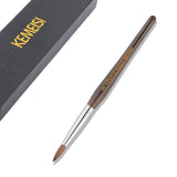 KEMEISI Luxurious Gift Box 100% Kolinsky Sable Acrylic Nail Art Brush Yellow Sandal Wood Pen Nail Brush for Nail Art Manicure Tool Round #8,10,12,14,16 (#08)