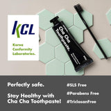 [unpa.] All-Natural Organic Charcoal Teeth Whitening and Strengthening Toothpaste for Minty Fresh Breath: Cha Cha Toothpaste, 100g (2-pack)