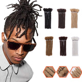 6” Dreadlock Extension Handmade Dread Synthetic Soft Fax Locs Crochet Twist Braiding Reggae Hair Hip-Pop Hair Box Braiding For Men(1Pack/5Strands,Dark Black）