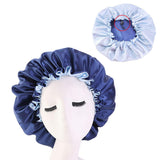 LERTREE 3PCS Elastic Women Stain Night Sleep Cap Hair Bonnet Hat Shower Caps (B)