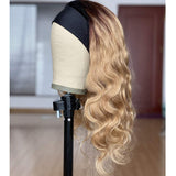 Glueless Ombre Body Wave Headband Wig for Black Women Human Hair None Lace Front Wigs Brazilian Half Wigs for Black Women