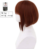 CSGZJYH Anime Cosplay Wig for My Hero Academia Shinsou Hitoshi Synthetic Wig with Free Wig Cap (Red-brown)