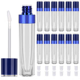 RONRONS 15 Pieces 8ml/0.27oz Round Lipstick Refillable Container with Ring Cosmetic Toiletry Empty Plastic Lip Gloss Tubes Lip Balm Bottle Lip Glaze Makeup Tool for DIY Sample Vials Liquid, Royal Blue
