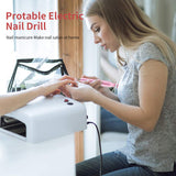 Professional Nail Drill for Acrylic Nails,20000RPM Electric Nail Drill Machine Portable Efiler Nail Drill For Acrylic/Gel Nails,Rechargeable Pedicure Drill Set for Nail Polishing Removing