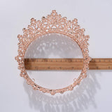 S SNUOY Full Round Crystal Queen Crown Rose Gold Rhinestone Bridal Tiara Headband Pageant Prom Wedding Hair Jewelry
