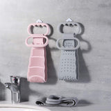 Shower Silicon Back Scrubber, Back Brusher, Silicone Bath Towel, Soft Body Washer Tools, Double Sided Pad with Handle, Exfoliating Texture Clean Back for Shower Gray