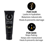 ZEUS Beard Shampoo, Beard Conditioner, and Beard Oil Sampler Set - SANDALWOOD