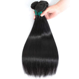 Lizourey Hair Brazilian Virgin Hair Straight Hair One Bundle 10inch 100% Unprocessed Virgin Human Hair Extension Weave Weft Natural Black Color (100+/-5g)/bundle Can be Dyed and Bleached
