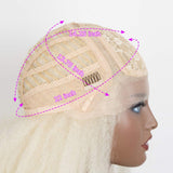 FASHION IDOL Lace Front Wigs for Black Women Afro kinky Straight Wigs 613 Synthetic Wigs with Curly Ends