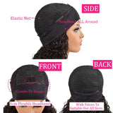 Headband Wig Deep Curly Human Hair Wig None Lace Front Wigs for Black Women Deep Wave Remy Hair Scarf Wig Machine Made Wigs Natural Color 150% Density 20 inch headband wig