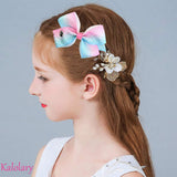 12Pcs/Set Kalolary Hair Bows Alligator Clips for Girls Gift, 5 Inches Unicorn Grosgrain Ribbon Hair Barrettes Accessories, Ideal Gift for Toddler Girls' Birthday Valentine's Day