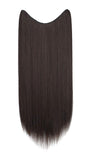 XBwig Clip in Hair Extensions Synthetic 22" 25" One Piece Full Head 150g Clips Hairpieces Straight Curly Long V Part Hair Piece(25",Medium Brown)