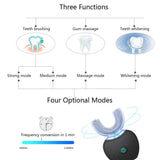 Automatic Toothbrush,360° Sonic Teeth Whitening, Electric Toothbrush Teeth Whitening Kit with LED Light,Black
