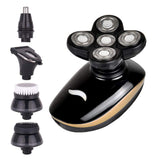 Rechargeable Electric Rotary Razor Bald Head Shavers for Men, 5 in 1 Multifunctional Dry and Wet Grooming Kit with Beard Trimmer Hair Clippers Nose Hair Trimmer Facial Cleansing Brush