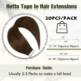 Tape in Natural Hair Extensions Brown Tape in Remy Human Hair Seamless Glue in Extensions for Women 50g