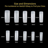 2 Pack Clear and Natural False Acrylic Nails Tips Half Cover 10 Sizes 500pcs French Artificial Press on Nails Manicure with Acrylic Nail Cilpper, 2pcs Nail Files for Nail Art Salons Home