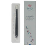 Premium Disposable Microblading Pen - NANO 0.25mm 12 Pin Sloped Needles – Sharp, Sterile, Slanted (12 Slope - Black)
