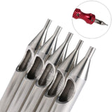 Tattoo Tips Kits, Tazay 22pcs Tattoo Tips stainless steel Set Assorted Round Diamond Flat/Magnum Tip RT DT FT Tattoo Tips Tubes for Tattoo Grip Tattoo Supplies