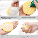 100% Natural Cellulose Compressed Facial Sponges - 50 Count