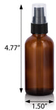 2 oz Amber Glass Boston Round Treatment Pump Bottle (12 pack) + Funnel