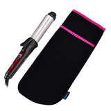 BCP Neoprene Curling Iron Holder Flat Iron Curling Wand Travel Cover Case Bag Pouch (Black)